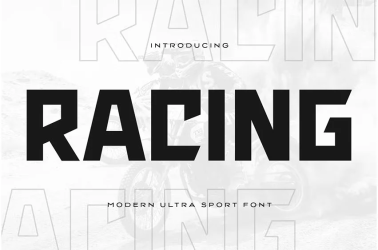 Racing Font free download – Sans Serif Fonts font preview