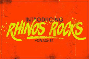 Rhinos Rocks Brush Font free download – Handwritten font preview
