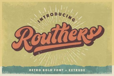 Routhers Retro Extrude Font free download – Retro font preview