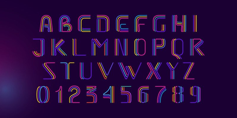 Three Neon Lines Font Family free download preview 1 – Font Family font