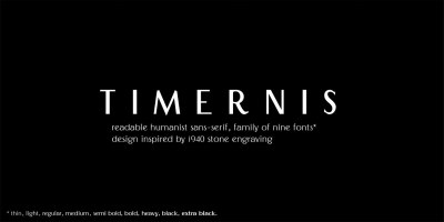 Timernis Font Family free download – Humanist font preview