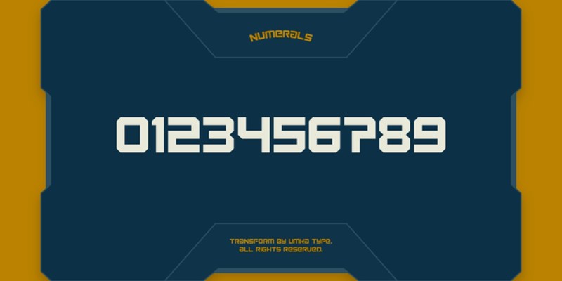 Transform Font free download preview 1 – Display Fonts font