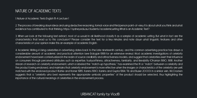 Urbancat Font Family free download preview 2 – Sans Serif Fonts font