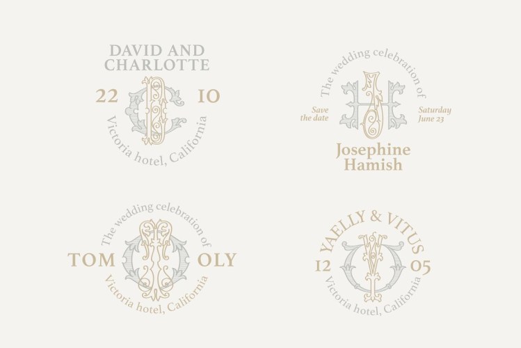 Wedding Monograms Fonts Set free download preview 1 – Display Fonts font