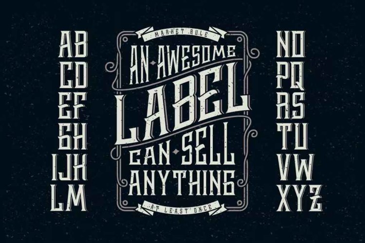 Whiskey label Font free download preview 4 – Serif Fonts font