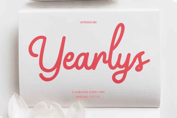 Yearlys Retro Script Font free download preview 3 – Script And Handwritten font